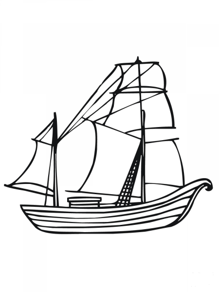 Norway Traditional Boat coloring page image