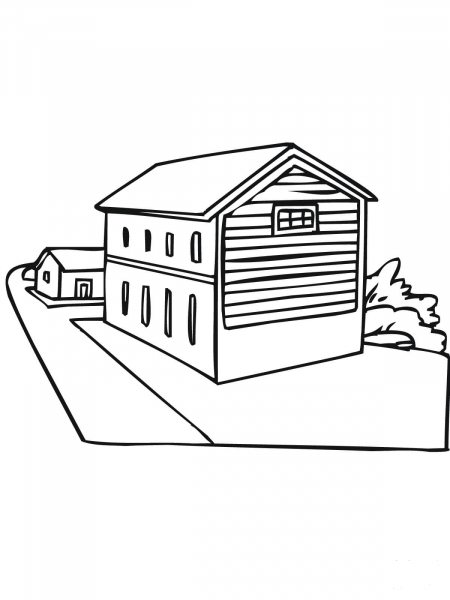 Norway Typical House coloring page image