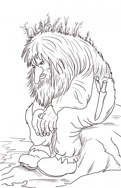 Norwegian Troll coloring page image