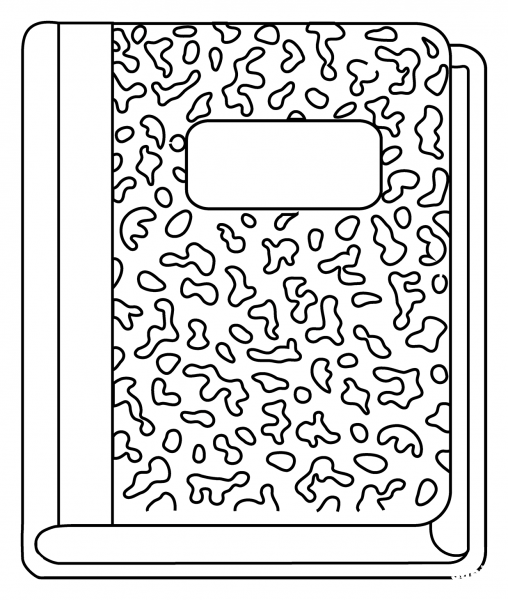 Notebook Emoji coloring page image