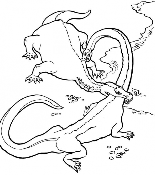 Notosaurus And Tanistrofus coloring page image
