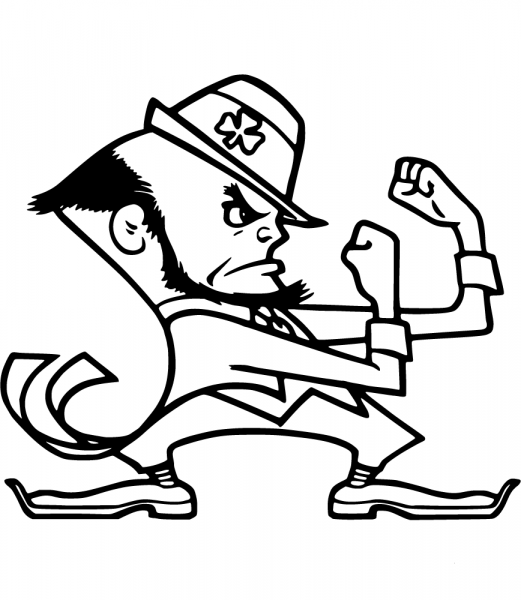Notre Dame Leprechaun coloring page image