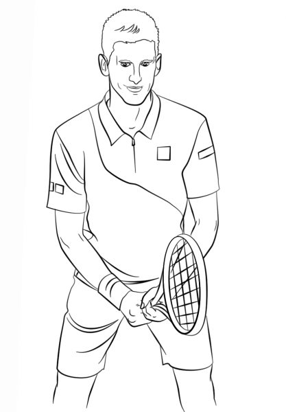 Novak Djokovic coloring page image
