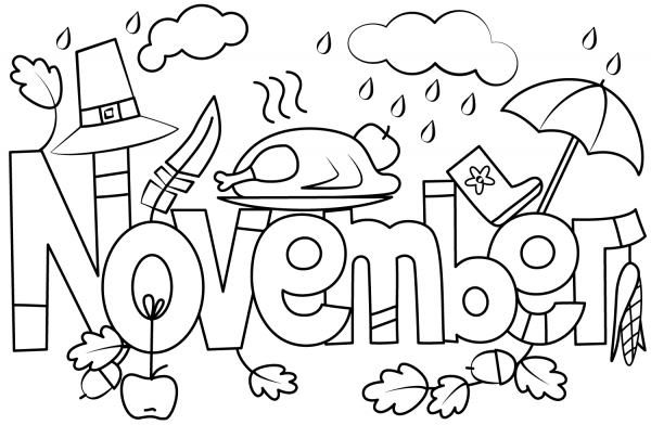 November coloring page image