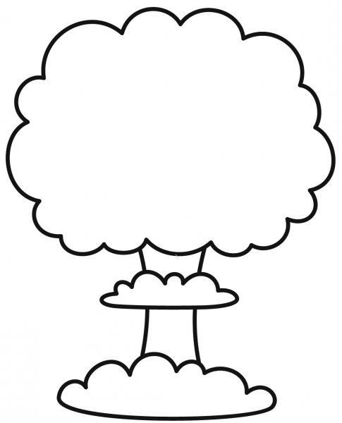 Nuclear Explosion coloring page image
