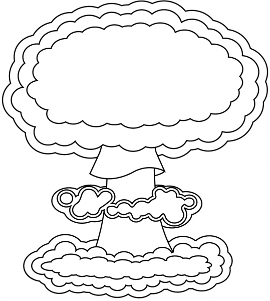 Nuclear Explosion coloring page image