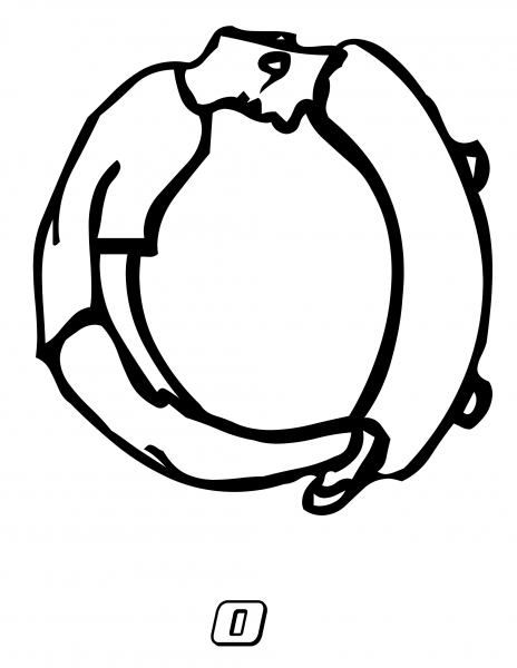 Number 0 coloring page image