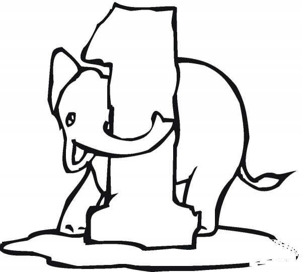 Number 1 coloring page image
