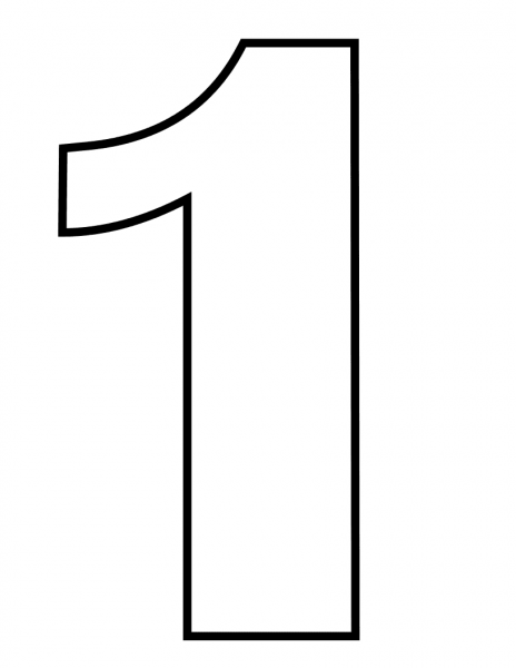 Number 1 coloring page image