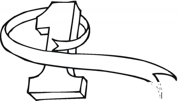 Number 1 coloring page image