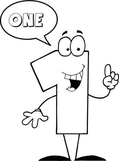 Number 1 Says ONE coloring page image