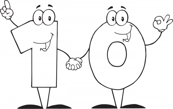 Number 10 Shows TEN coloring page image