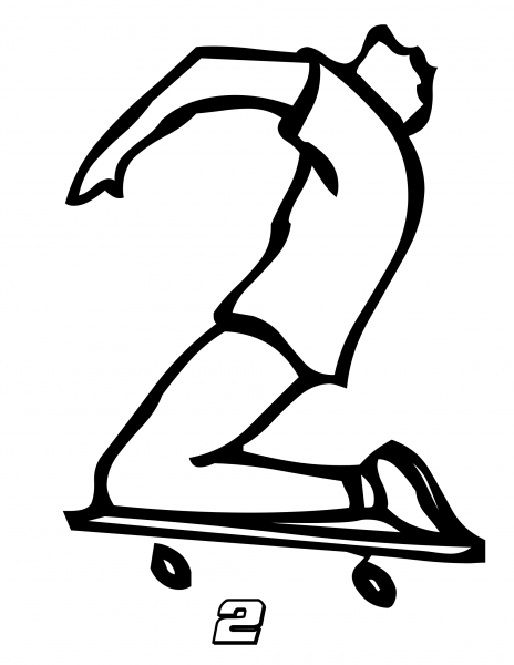 Number 2 coloring page image
