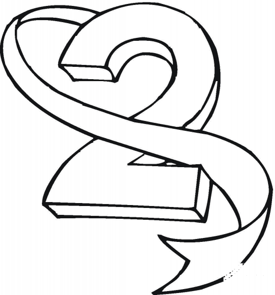 Number 2 coloring page image