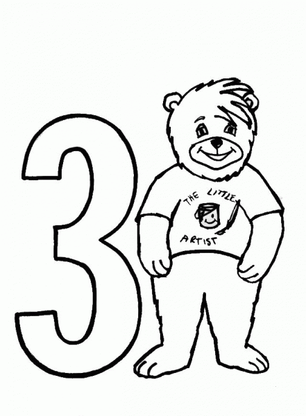 Number 3  coloring page image