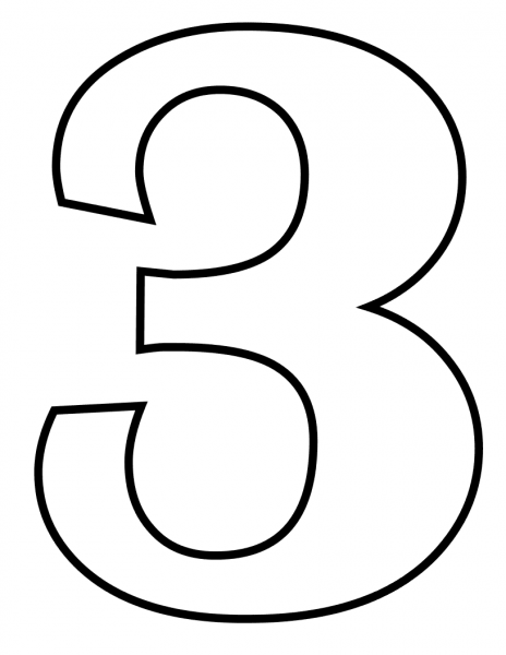 Number 3 coloring page image