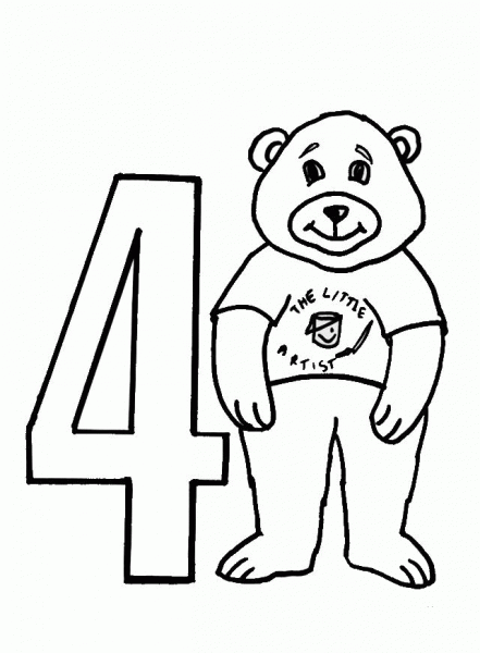 Number 4  coloring page image