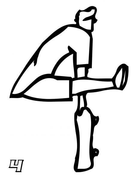 Number 4 coloring page image