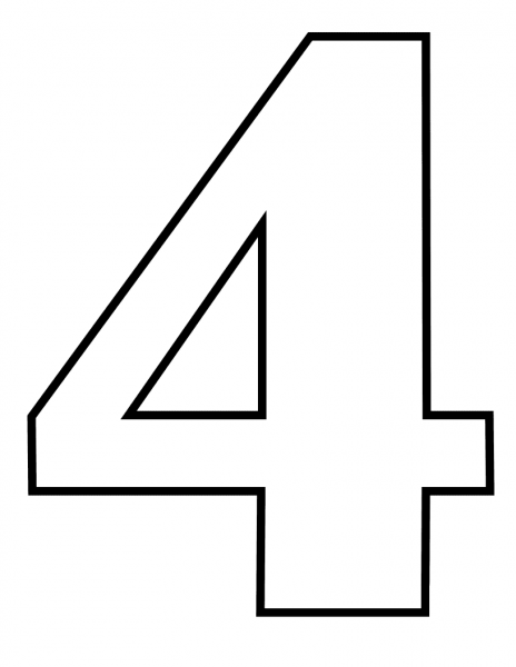 Number 4 coloring page image