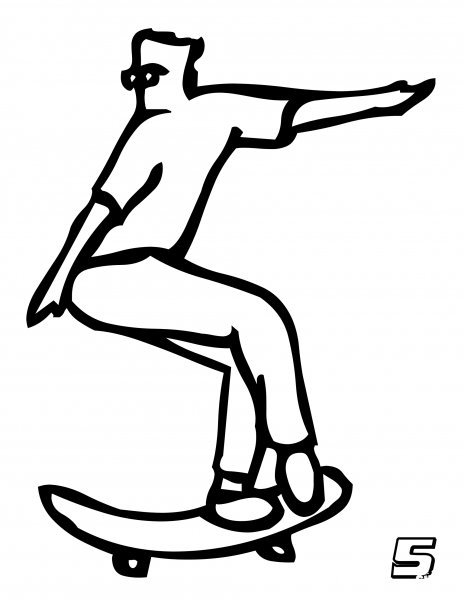 Number 5 coloring page image