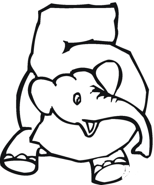 Number 5 coloring page image
