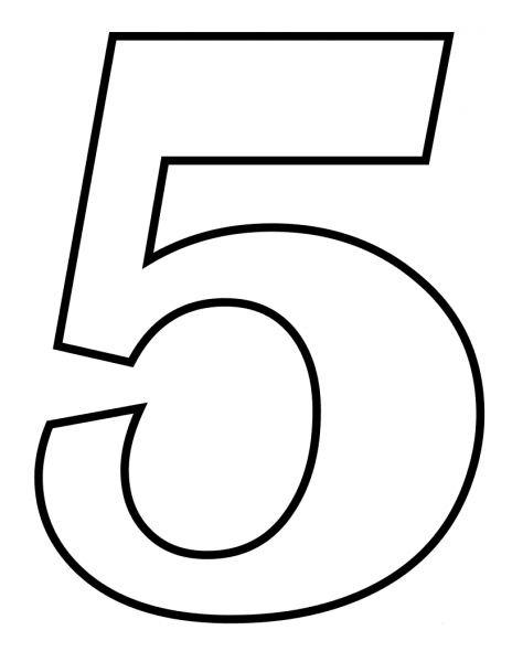 Number 5 coloring page image