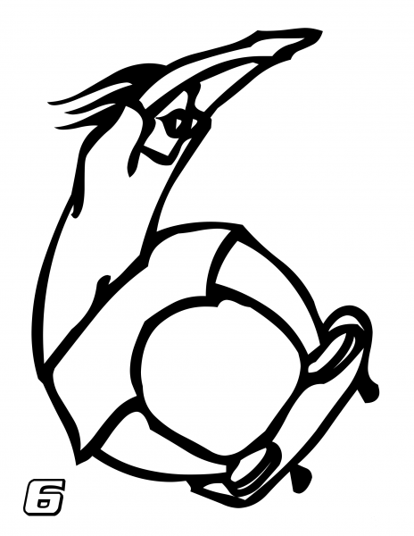 Number 6 coloring page image
