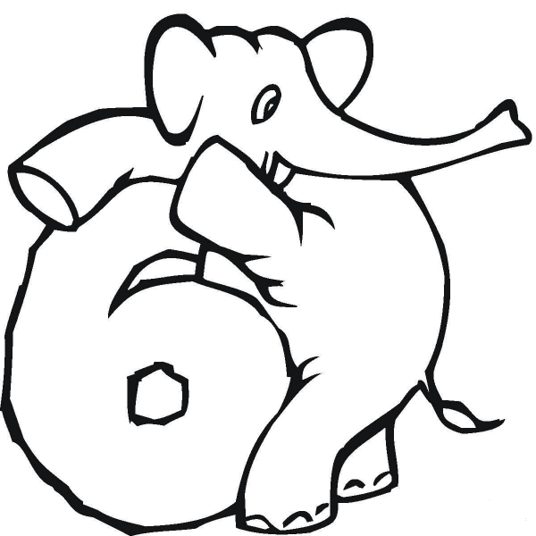 Number 6 coloring page image