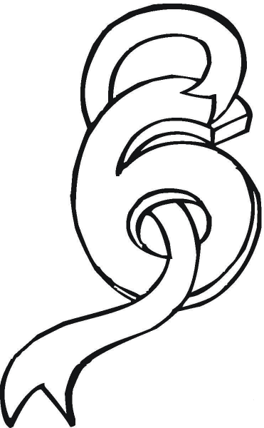 Number 6 coloring page image
