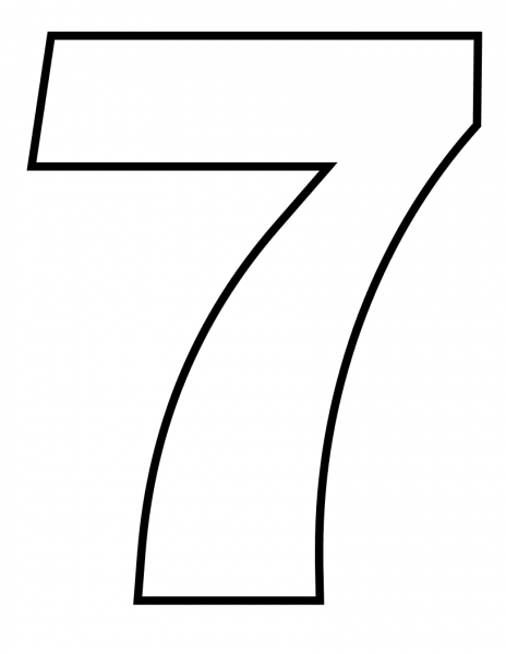 Number 7 coloring page image