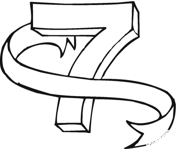 Number 7 coloring page image