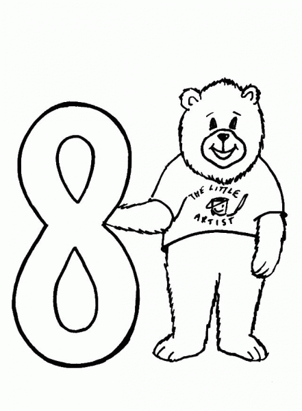 Number 8  coloring page image