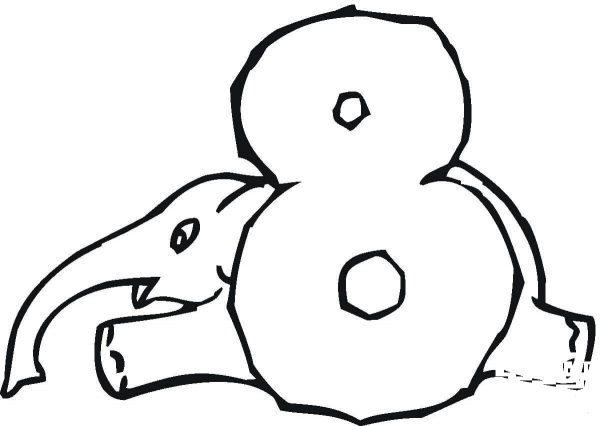 Number 8 coloring page image