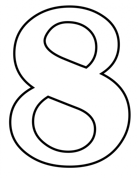 Number 8 coloring page image