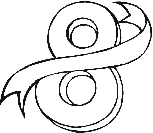 Number 8 coloring page image