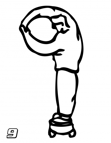 Number 9 coloring page image