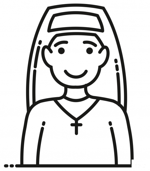 Nun coloring page image