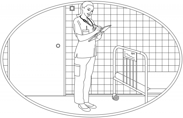 Nurse coloring page image