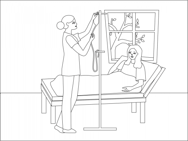 Nurse coloring page image