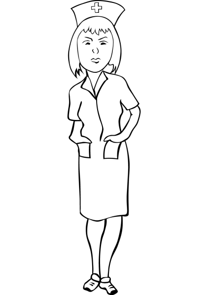 Nurse coloring page image