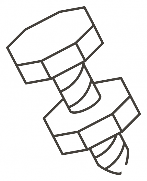 Nut and Bolt coloring page image