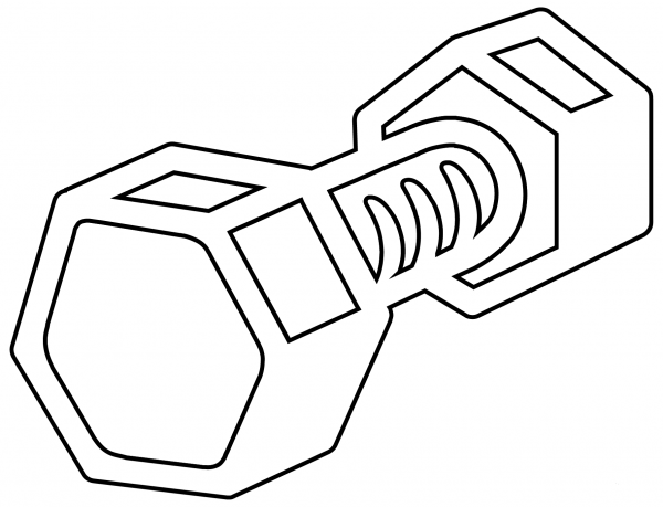 Nut and Bolt Emoji coloring page image