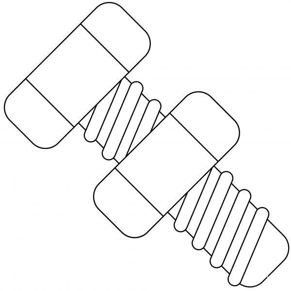 Nut and Bolt Emoji coloring page image