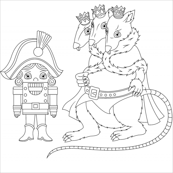Nutcracker and King Rat coloring page image