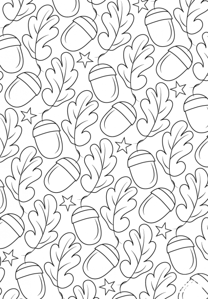 Oak Pattern coloring page image