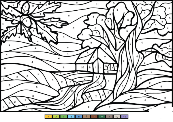 Oak Tree Color by Number image