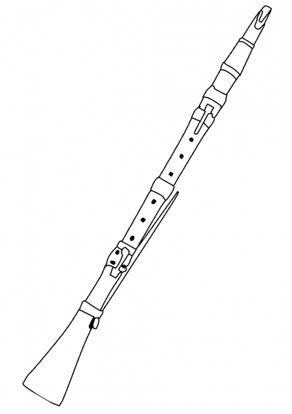 Oboe coloring page image