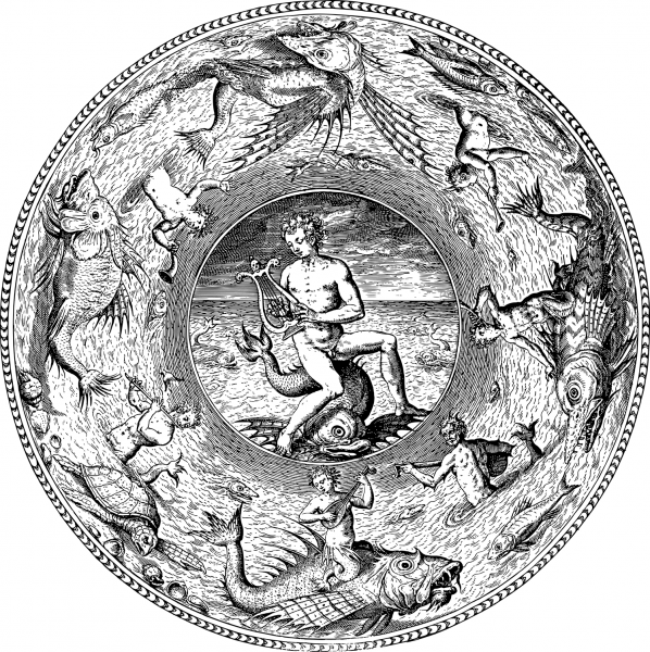 Ocean Theme Based Plate coloring page image