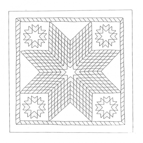 Octagon Star Mandala coloring page image