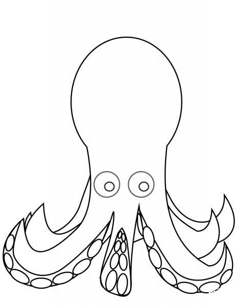 Octopus Devil Fish coloring page image